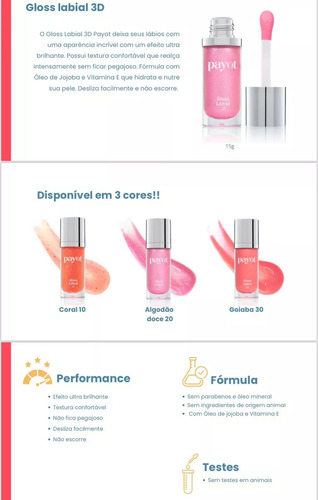 Gloss Labial 3d - Payot 6ml