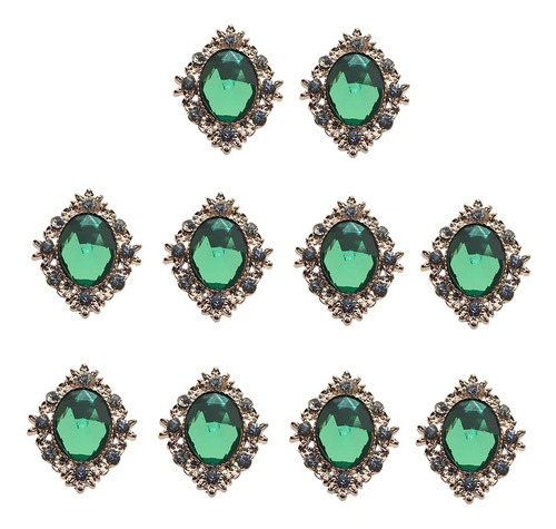 Adornos De Espalda Plana Verde 30x25mm Verde 30x25mm