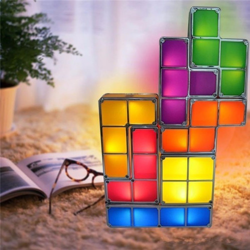 Lampara Velador Tetris De Mesa Escritorio Luz Led Armable Ct