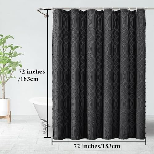 Cortina De Ducha Negra Owenie Para Baño, Cortina De Ducha De