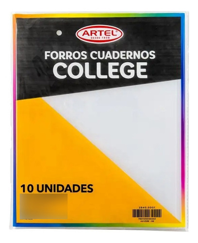 Forro Cuaderno College Transparente 10 Unidades Color Colores