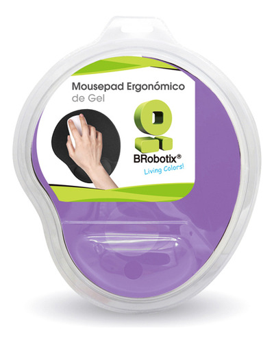Mouse Pad Brobotix 500074m Morado Con Descansa Muñecas /v Diseño impreso Liso