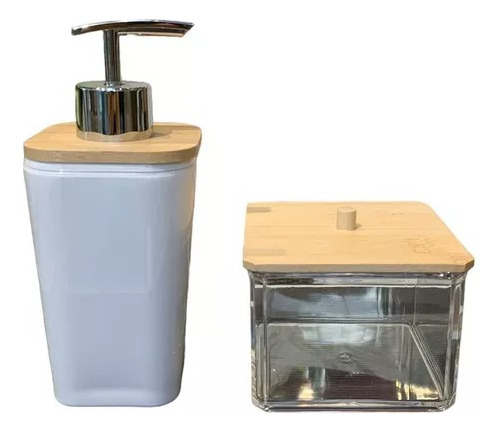 Kit De Baño Set Dispenser De Jabón + Frasco De Acrílico