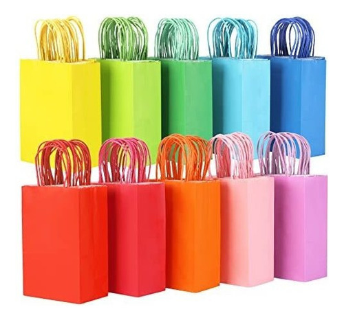 Bolsa De Papel Kraft Para Souvenirs 10 Colores 50 Piezas