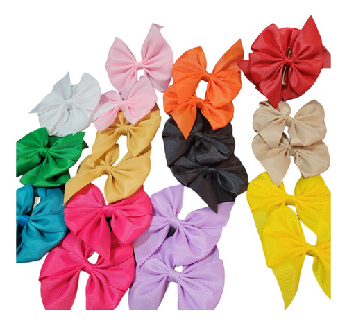 Moños Para El Cabello Tamaño 10 Cm 12 Pares 24 Piezas