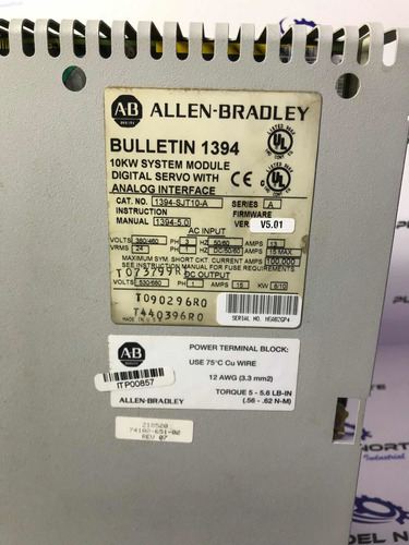 Allen Bradley 1394-sjt10-a Servo Control Analogo 10kw (Usado)
