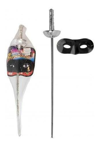 Imagen 4 de 5 de Set Zorro Espada 61cm Plateada Y Mascara 16.5x7