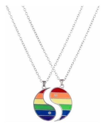 Collar Yin Yang Lgbt Arcoiris Orgullo Gay En Acero