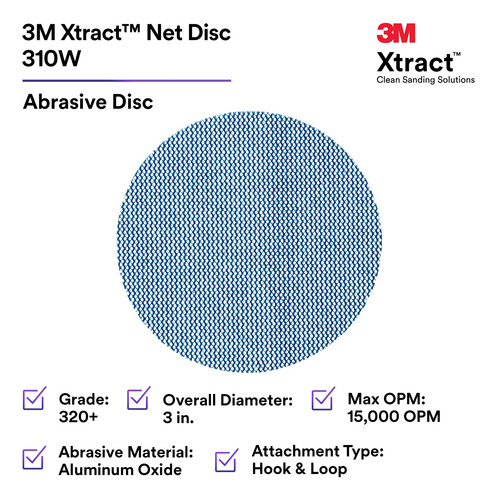3m Xtract Net Disc 310w, 320+, 3 In, Die 300v, Paquete De 50