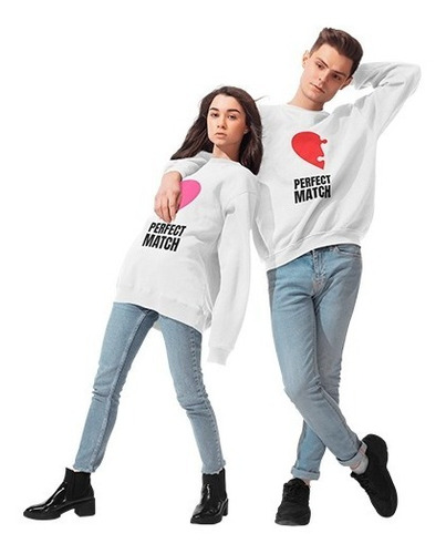 Dúo Sudaderas De Pareja - Novios - Perfect Match-corazón