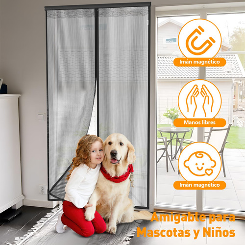 Cortina De Puerta Anti-mosquitos 100x210 Cm, Mosquitera