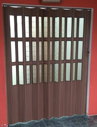 Puerta Plegadiza Pvc Mediovidrio Reforzada Abertura 0,95x2