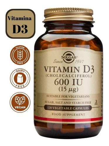 Vitamina D3 600 Ui (120 Caps) Solgar