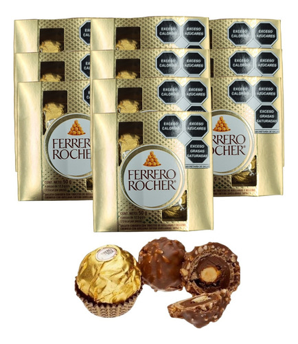 Chocolate Ferrero Rocher 3caja 4p C/u 12p Galleta Avellana E