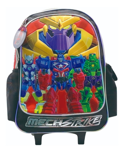 Mochila Escolar Avengers 45cm Carrito Rueditas Primaria C