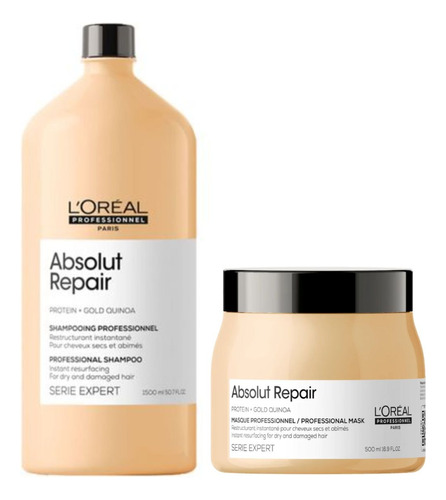  Kit Loreal Absolut Repair Gold Shampoo 1500 + Mascara 500ml