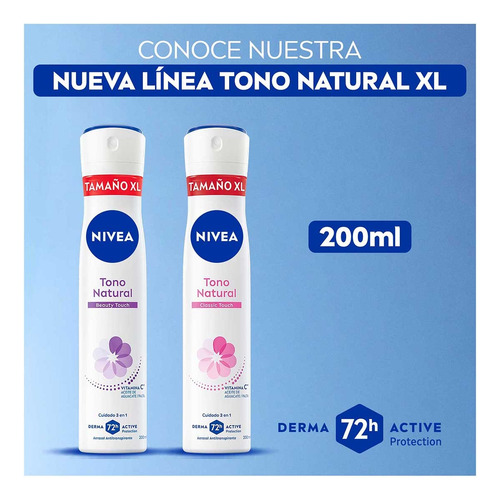 Nivea Tono Natural Classic Touch Antitranspirante 72h 200ml Classic