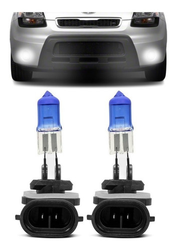 Kit Lampadas Farol Milha Neblina Auxiliar Soul 2010 2011 2012 2013 Super Brancas H27 881 27w - Techone 8500k 12v Inmetro