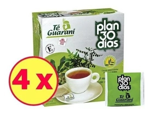 4 Té Guaraní Plan 30 Días Para Adelgazar X 240 Saquitos