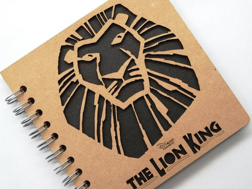 Libreta Madera Corte Láser El Rey León