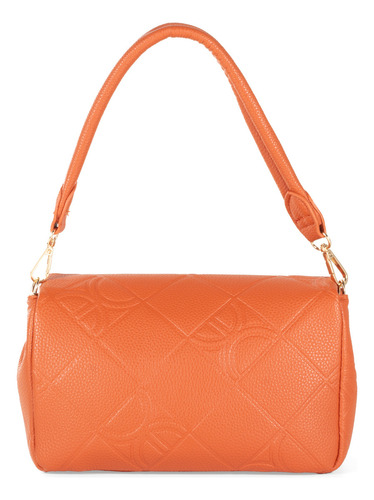 Bolsa Crossbody Cloe Para Mujer Accesorio Metálico Acabado Color Naranja