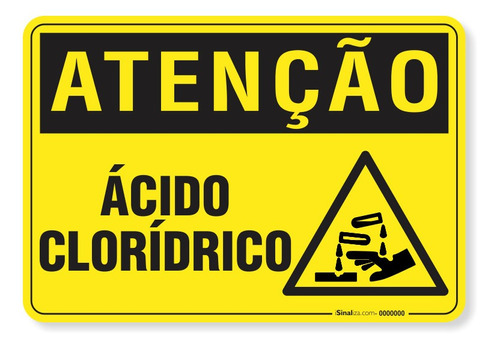 Placa Atenção Ácido Clorídrico