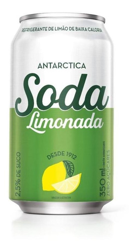 Refrigerante Antarctica Zero Soda Limão Lata 350ml 12 Unids