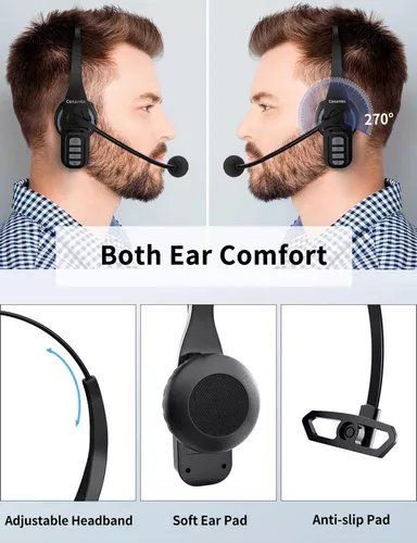 COMEXION Trucker - Auriculares Bluetooth V5.0, auriculares inalámbricos con  cancelación de ruido y micrófono de silencio para teléfonos celulares