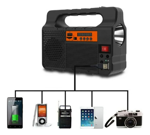 Sistema De Iluminación Con Panel Solar Radio Focos Linterna Aleatorio