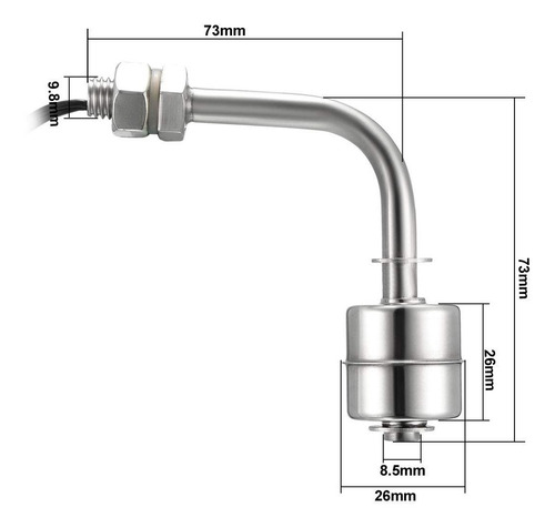 Imagem 2 de 6 de Sensor De Nível Da Água Inox Lateral