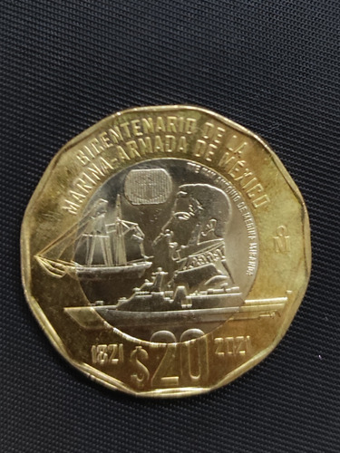 Moneda Conmemorativa Al Bicentenario De La Marina Armada Mex