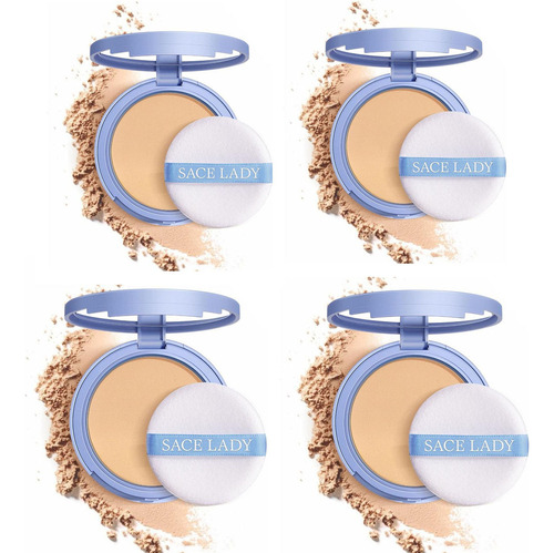 Para 4pcs Polvo Facial Setting Oil Control, Polvo Mate,