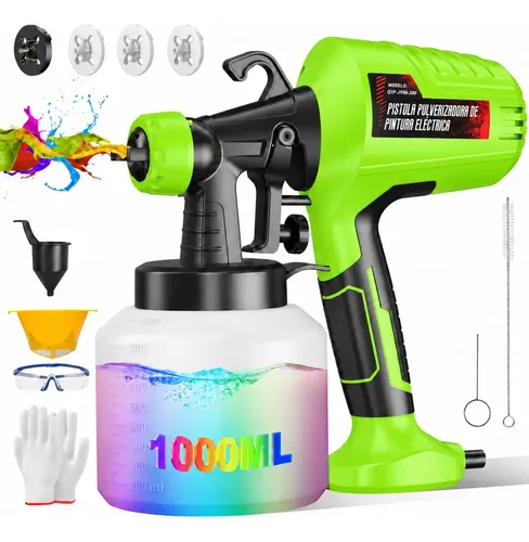 1200w 1000ml Pistola Para Pintar Eléctrica Profissional 32000rpm Compressor Port