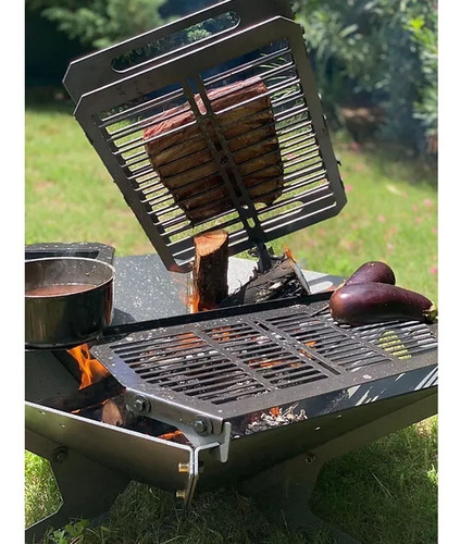 Imagen 3 de 10 de Asador Tromen Fogón Novecento Cruz Parrilla Plancha + Cuotas