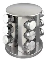 Comprar Especiero Condimentero Giratorio X12 Acero Inoxidable Color Redondo