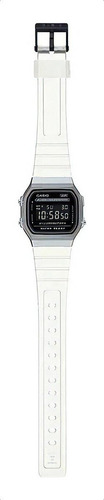 Reloj Casio A-168xes Unisex Retro Pantalla Negativa Color De La Malla Transparente Color Del Bisel Plateado Color Del Fondo Negro