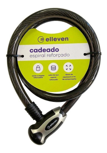 Imagem 1 de 2 de Cadeado Bicicleta C/2 Chaves Corrente Trava Aço Reforço Moto