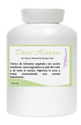 Tonico Herbaceo Facial Hidratante Descongestivo X500