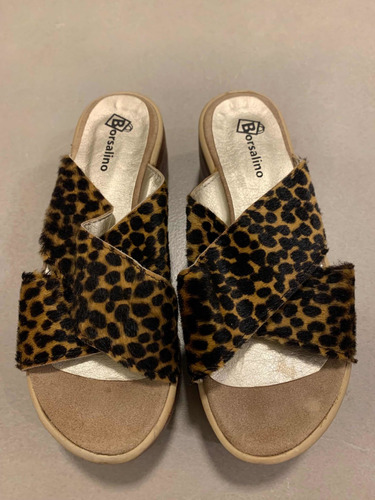 Sandalias Animal Print Con Plataforma De Madera