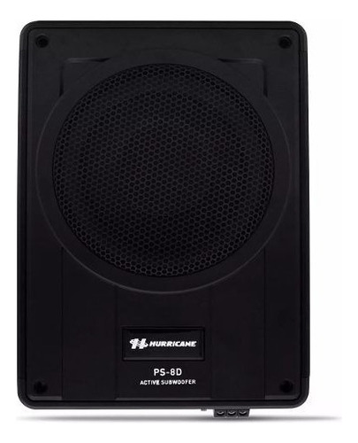 Subwoofer Caixa Amplificada Slim Ps8d Hurricane 200w Rms Cor Preto
