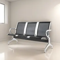 Comprar Sala De Espera Sofa De Metal Tandem De 3 Cuerpos Posabrazos
