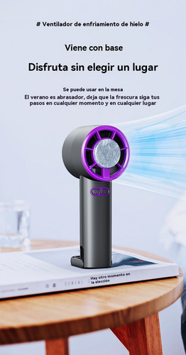 Purple 5-speed Rechargeable Foldable Handheld Fan