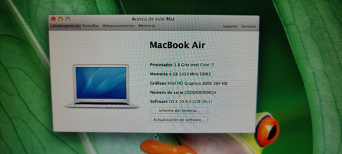 Laptop Apple Macbook Air A1369 13.3 Core I7 4gb Ssd 120gb