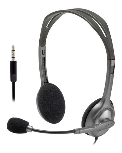 Imagen 1 de 8 de Auriculares Headset Logitech H111 Microfono Skype Miniplug 3.5mm Gtia Oficial
