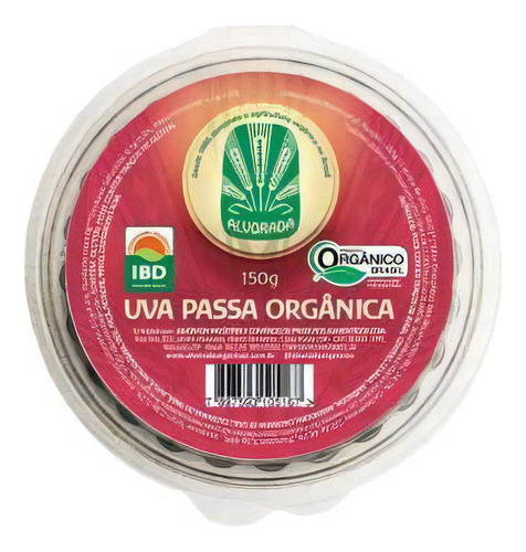 Kit 2x: Uva Passa Orgânica Sem Açúcar Alvorada 150g