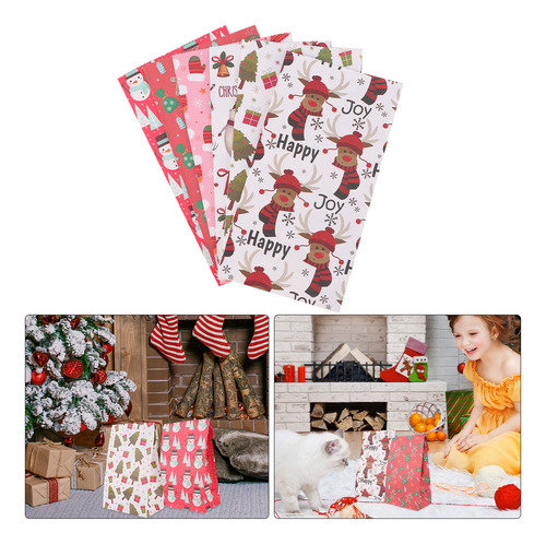 Bolsas De Papel Para Empacar Dulces Navideños, Bolsas Para C