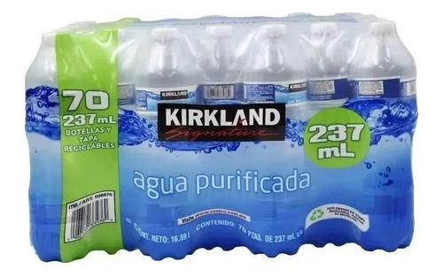 Agua Purificada Kirkland Signature 70 Botellas 237 Ml 