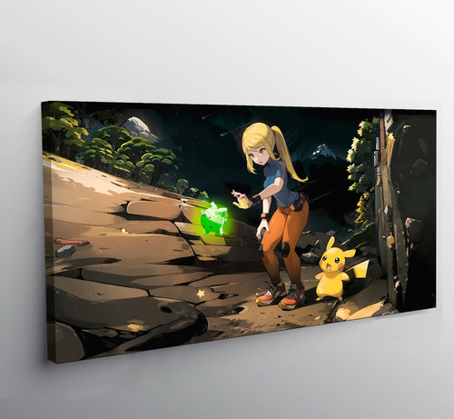 Pokémon Cuadro Canvas Trainer Y Pikachu 55x35 Cm