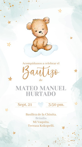 Invitación Digital Bautizo Comunión