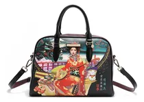 Comprar Set De Bolsas Con Cartera Nicole Lee Estampadas Akiko Fw24 Acabado de los herrajes Níquel Color Akiko La Belleza Correa de hombro Negro Diseño de la tela Lisa